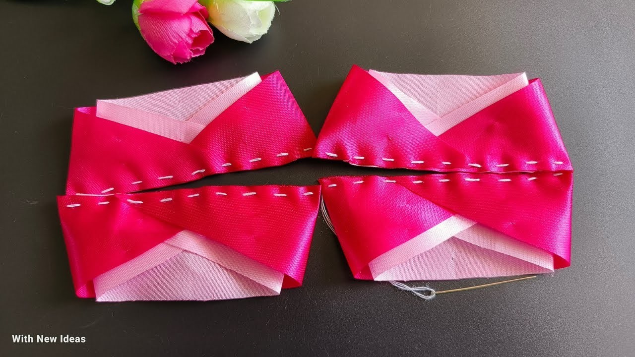 Lovelly!!!????????????Ribbon Flower making  | Easy Sewing Hack | Hand Embroidery Flower