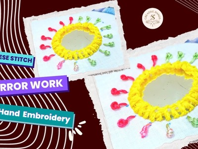 Mirror Work Embroidery | Hand Embroidery Tutorial | Shisha Work | Circle Stitch