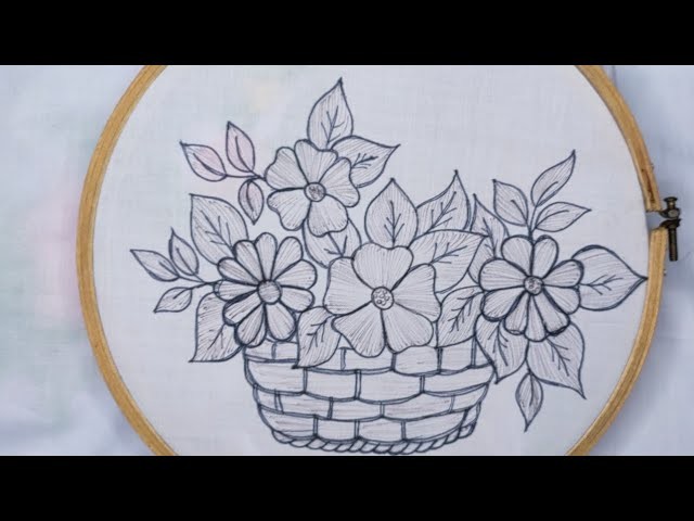 Needlepoint Art - Very Beautiful And Easy Floral Basket Hand Embroidery Design.Pattern Tutorial