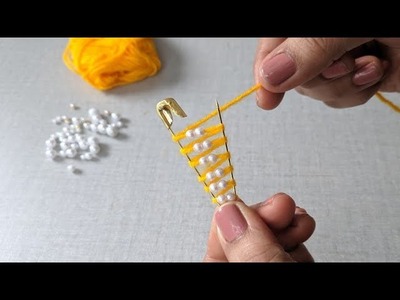 New Amazing Hand Embroidery Flower design idea,Easy Hand Embroidery Flower trick with Sefty pin