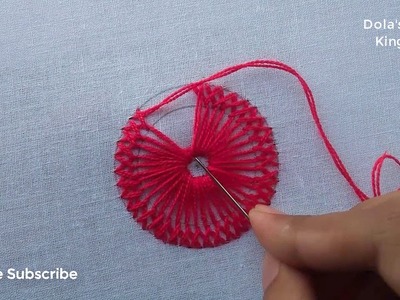 New Circle Hand Embroidery, Amazing Circle Embroidery Design For Beginner, Super Creative Embroidery