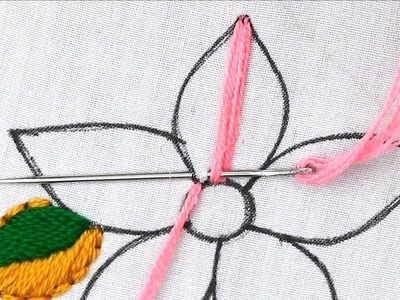New Hand Embroidery Very Easy Flower Embroidery Design idea with Modern Flower Embroidery Tutorial
