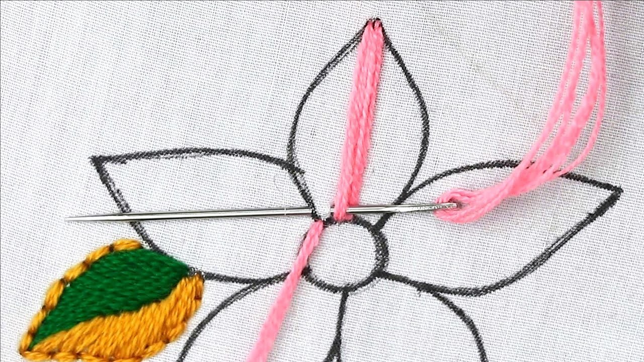 New Hand Embroidery Very Easy Flower Embroidery Design idea with Modern Flower Embroidery Tutorial