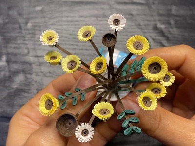 Sunflower quilling paper. mini sunflower.