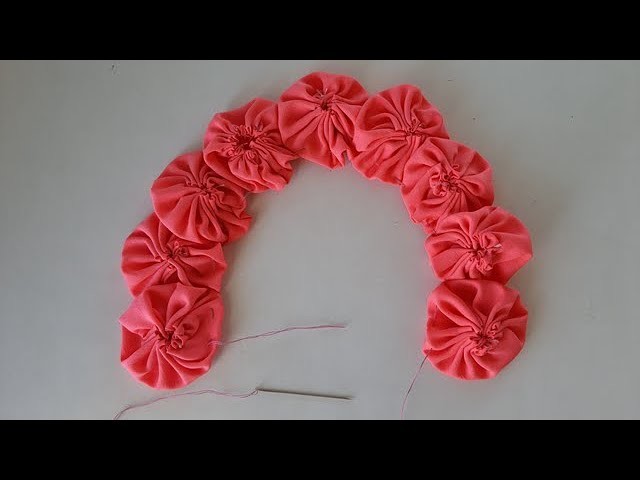 Super Easy!!!???????????? Flower Making Idea with Fabric - Amazing Hand Embroidery Flower Design Trick