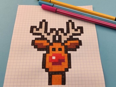 TUTO PIXEL ART - Comment dessiner le renne du Père Noël.
