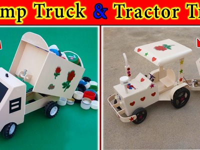 2 Mini Projects Tractor Trali & Truck | Making Hydraulic RC Tractor Trali | Making RC Dump Truck DIY