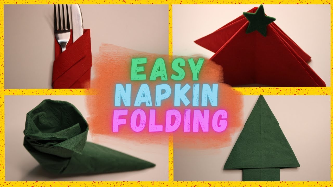 5 EASY Christmas Napkin Folding Ideas