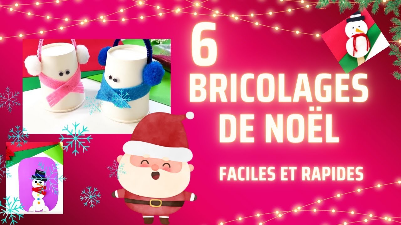 ????????❄️☃️ 6 bricolages de noël faciles et rapides à faire avec les enfants