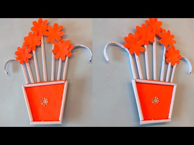 ????Beautiful Flower Vase Wall Hanging Art ????|| Paper Craft Home Decoration || Diy Wall Decor????