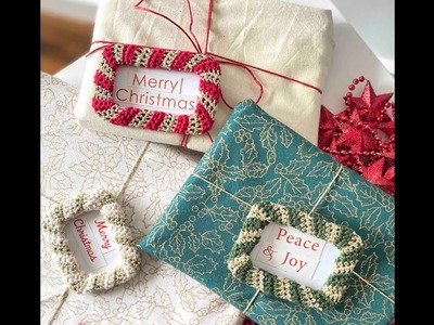 Christmas mini crochet wreath or gift tag   by Crochetlovemelbourne