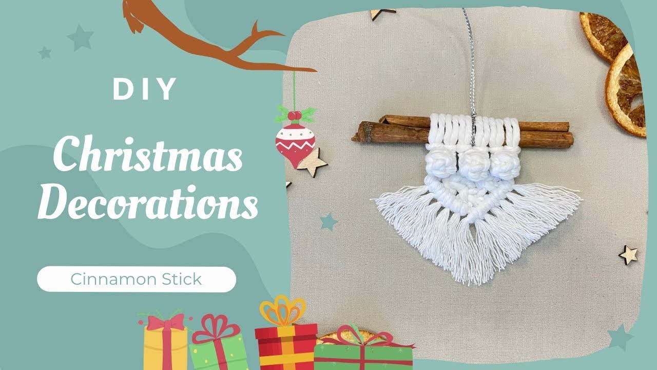 Christmas Ornaments - Macrame Cinamon Stick #1