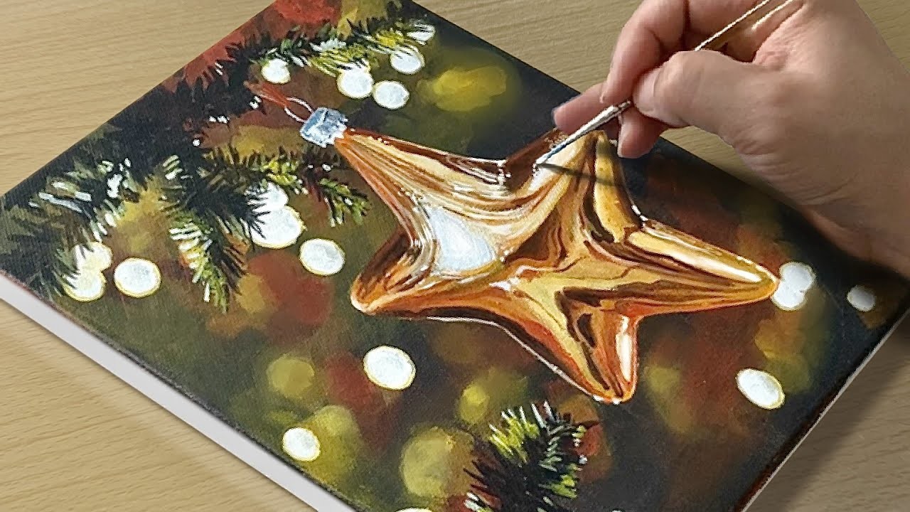 Christmas Painting. Acrylic Painting
