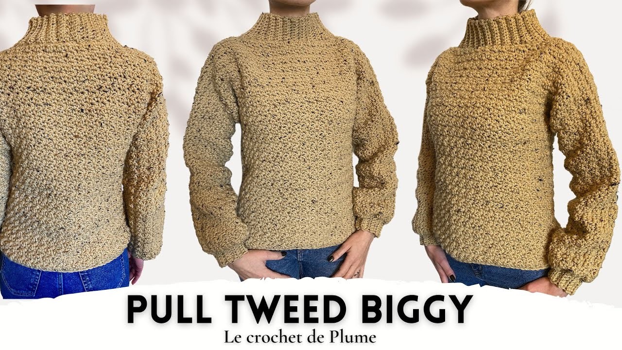 Comment faire un Pull SUPER FACILE au crochet ? Intemporel et tendance ???? Tweed Biggy Lou Passion