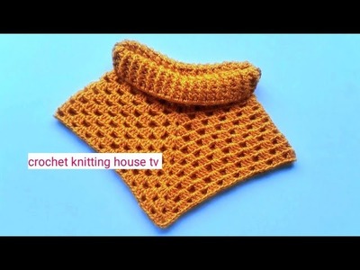 Crochet comment crocheter une écharpe à col (neck warmer) granny |crochet col ou couvre épaules
