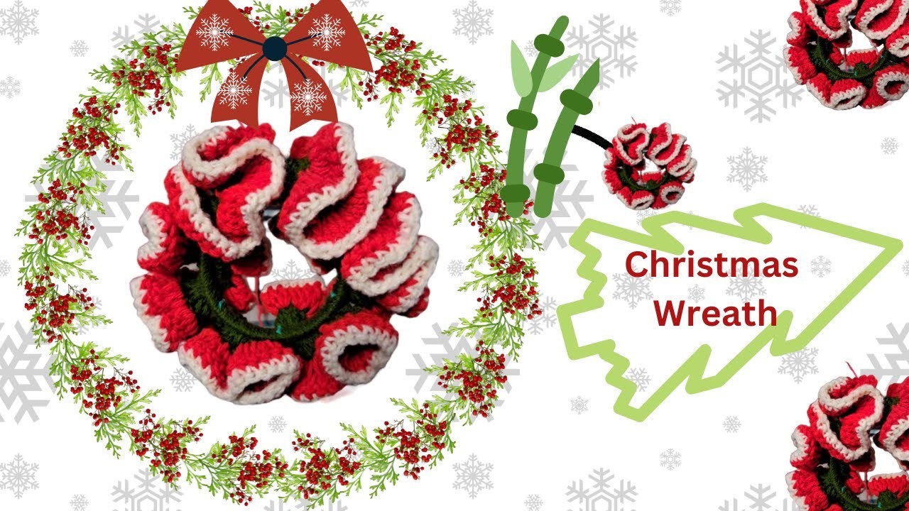 Crochet Wreath Christmas Ornament | Christmas Wreath | Christmas Tree Ornament | Club Crafteria