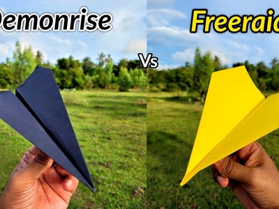 Demonrise vs Freeraid Paper Airplanes Flying Comparison and Making Tutorial