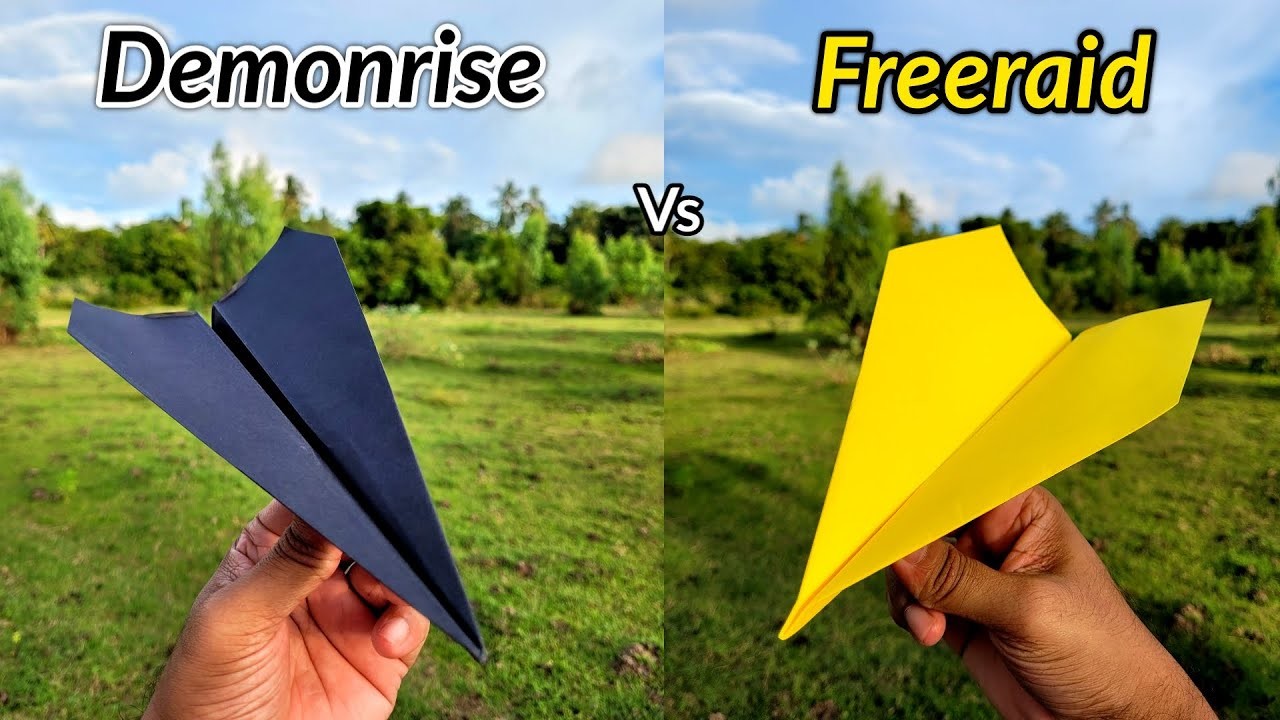 Demonrise vs Freeraid Paper Airplanes Flying Comparison and Making Tutorial