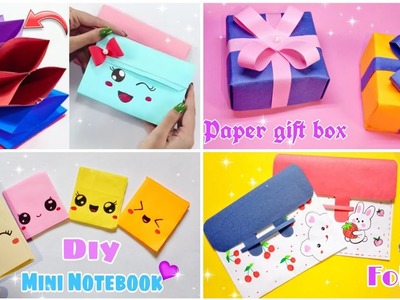 Diy 4 easy and cute paper craft ideas.Diy easy paper craft.school supplies.paper craft