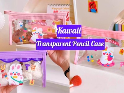 DIY kawaii transparent Pencil Case without zipper. Kawaii Pencil Case.how to make kawaii Pencil Case