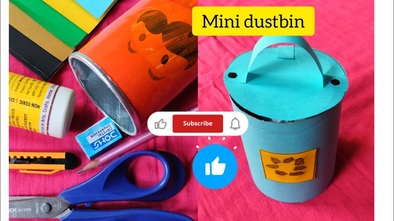 Diy paper dustbin ????️ organization idea from pepar. how to make trash bin.dust bin paper craft idea