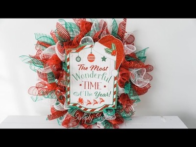 DIY: Spiked Christmas Deco Mesh Wreath || Quick and Easy