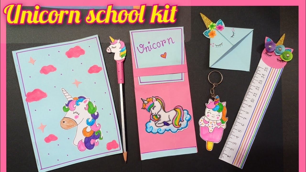 DIY Unicorn School Supplies????????\ Unicorn school craft????\unicorn kit Subscribe and check description