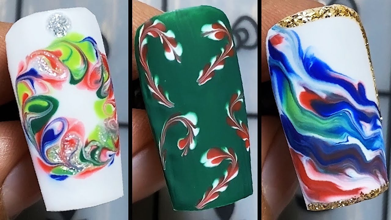 Drag Marble nail art compilation | Christmas DIY Nail Art Ideas #356 | Nailicious