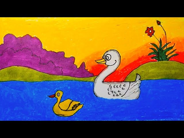 Drawing Pictures of Nature Step by Step | How to Draw Duck from Number 2 | Easy Darwing
