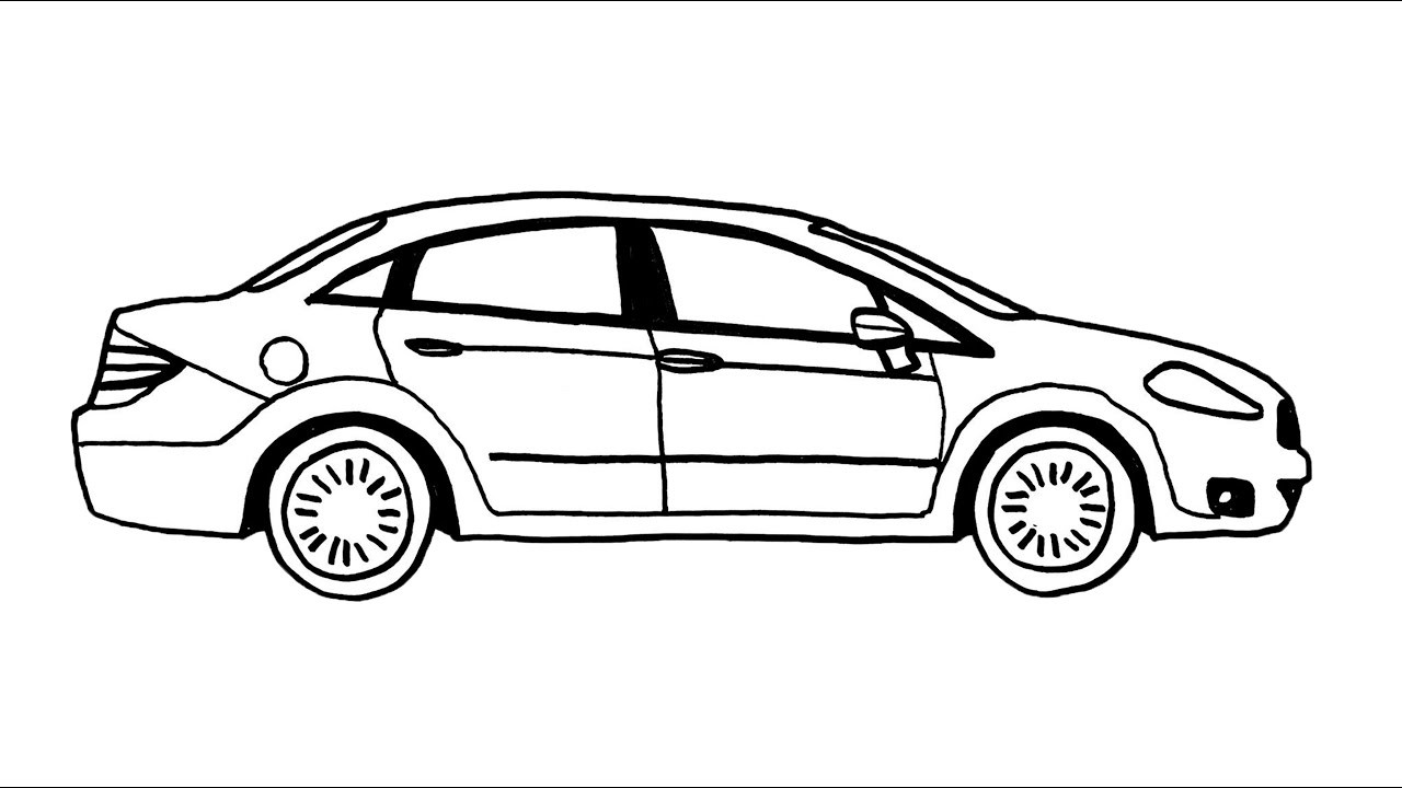 How To Draw A Fiat Linea Car - Fiat Linea Car Drawing - Easy Fiat Linea Drawing [[2022]]
