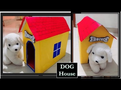 How to make Dog House from Cardboard| School Project| Craft Idea| DIY Dog Kennel| Dog House