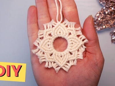 How to make easy macrame Christmas star ornament: DIY easy Christmas ornaments ideas & crafts