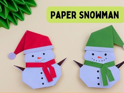 How To Make Easy Paper Snowman For Kids. Nursery Craft Ideas. Paper Craft Easy. KIDS crafts