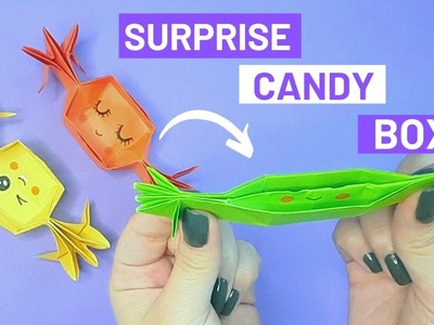 How to make surprise origami Christmas candy box EASY. origami surprise box easy. Origami candy box