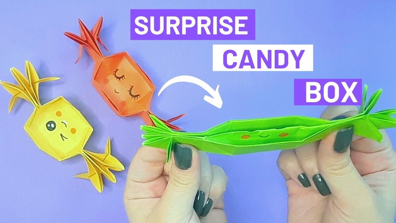 How to make surprise origami Christmas candy box EASY. origami surprise box easy. Origami candy box