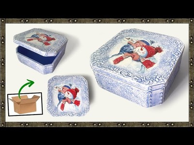 Idéia de CAIXA NATALINA | DIY caixa decorativa de Natal