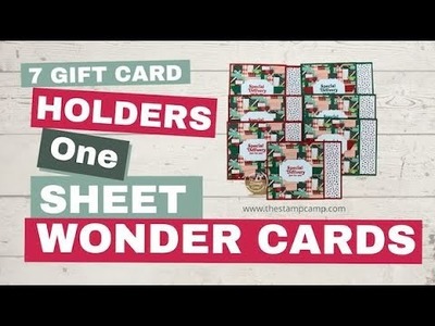 ????One Sheet Wonder Let's Create Seven Yes 7 Gift Card Holders