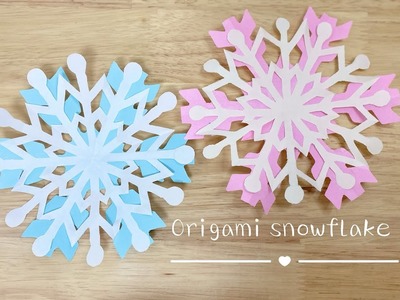 Origami snowflake ❄️ | easy and beautiful origami | kids craft | Christmas decorati