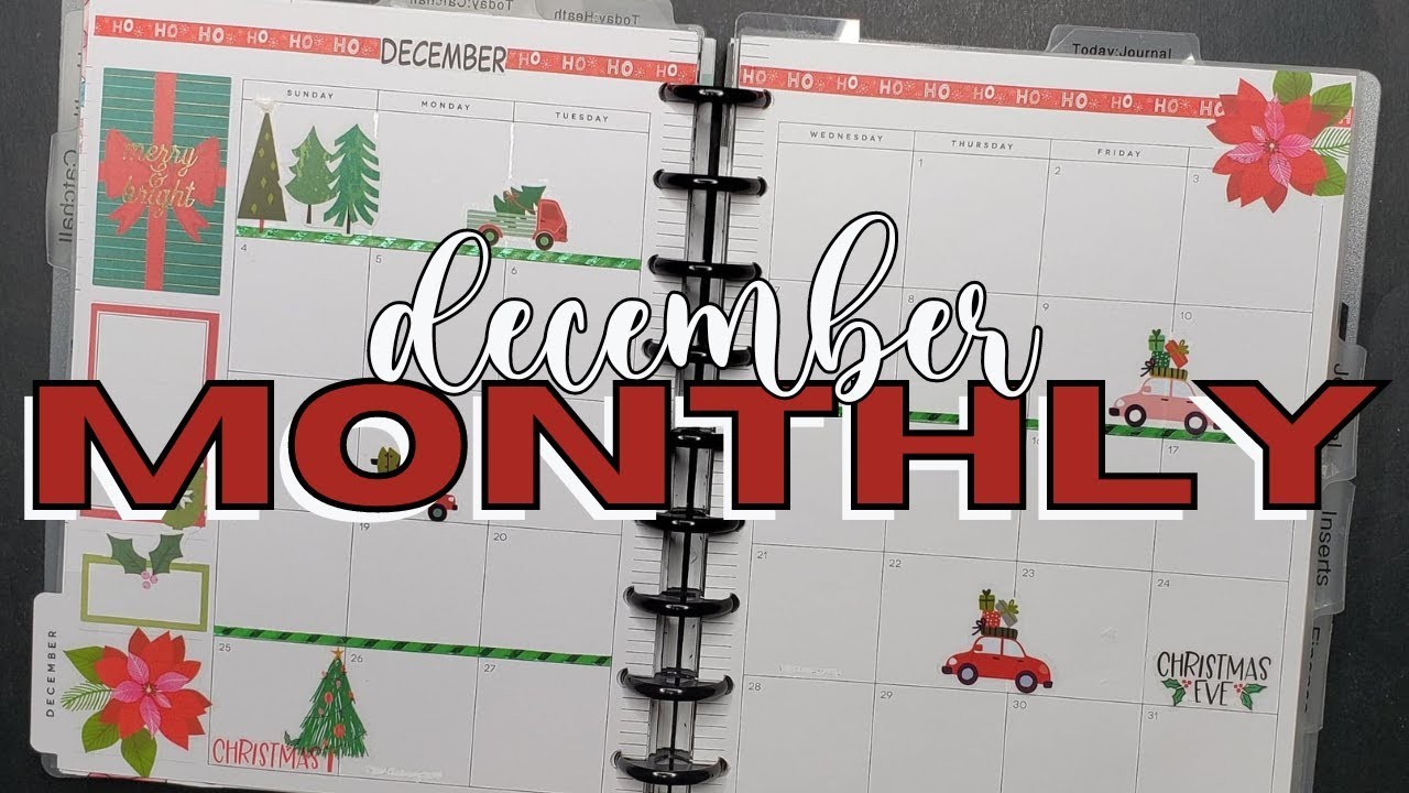 PLAN WITH ME MONTHLY LAYOUT | DECEMBER MONTHLY  | HAPPY PLANNER