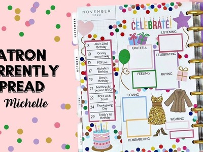 PLAN WITH ME | PATRON CURRENTLY SPREAD FOR MICHELLE | THE HAPPY PLANNER