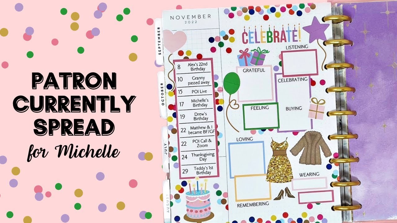 PLAN WITH ME | PATRON CURRENTLY SPREAD FOR MICHELLE | THE HAPPY PLANNER