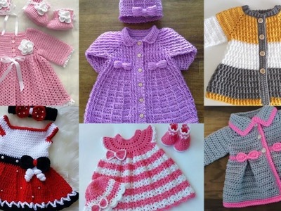 Winter baby girl frock design ideas.crochet design for baby girls beautiful design