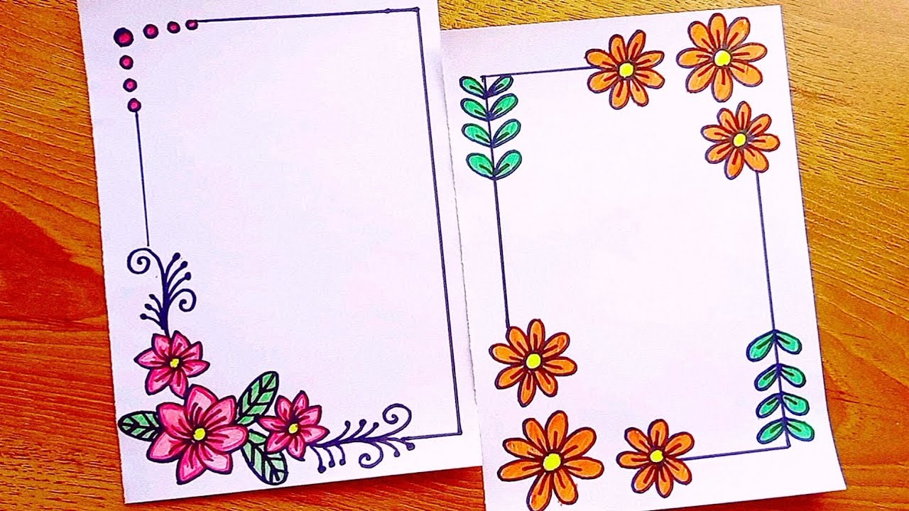 2 Beautiful design borders for project work, Easy design borders ...