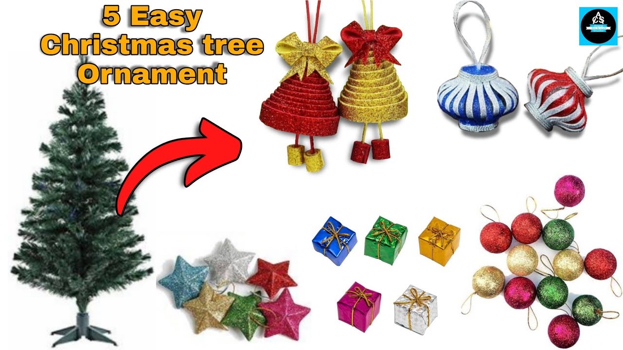 5 Easy Christmas tree Ornament Making.Christmas tree Decorations.Christmas Crafts