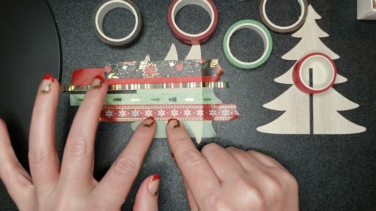 ASMR WASHI Tape Christmas Ornament Craft Project Soft Spoken Whispering Sticky Tape