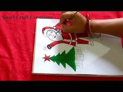 Christmas Art for School Project. Santa Claus painting Ideas. Merry Christmas