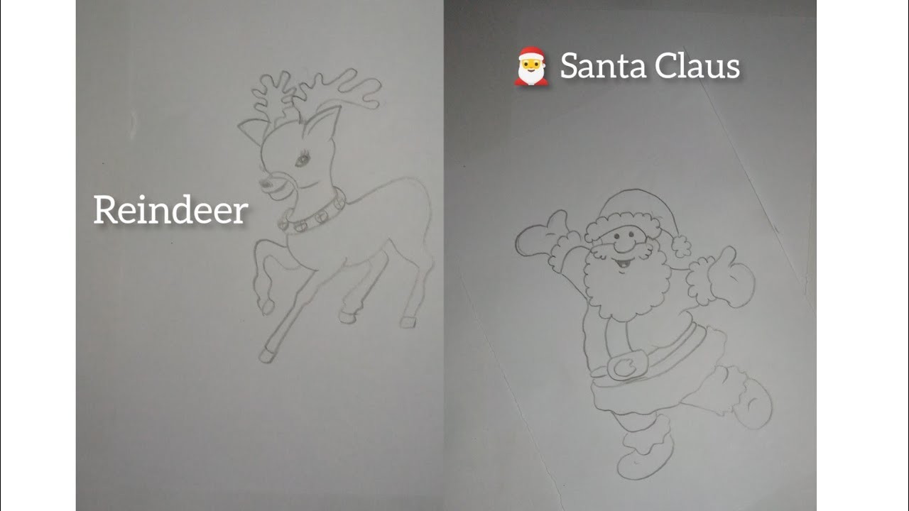 Christmas drawing step by step for kids #upstarartpainting Music:Jingle Bells,santa Claus & Reindeer