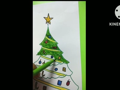 Christmas Tree ???? drawing for kids|| how to draw Christmas Tree|| easy drawing for kids.