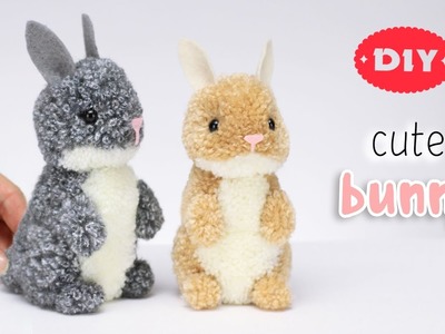 ???? DIY Cute Bunny Yarn Pom Pom ???? How To Make Christmas Rabbit 2023 ????