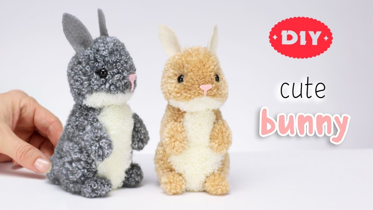 ???? DIY Cute Bunny Yarn Pom Pom ???? How To Make Christmas Rabbit 2023 ????